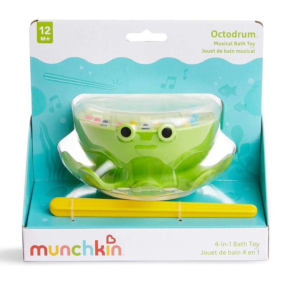 🆕 Munchkin Octodrum 3-in-1 Musical Toddler Bath Toy (Drum, Tambourine & Maze)